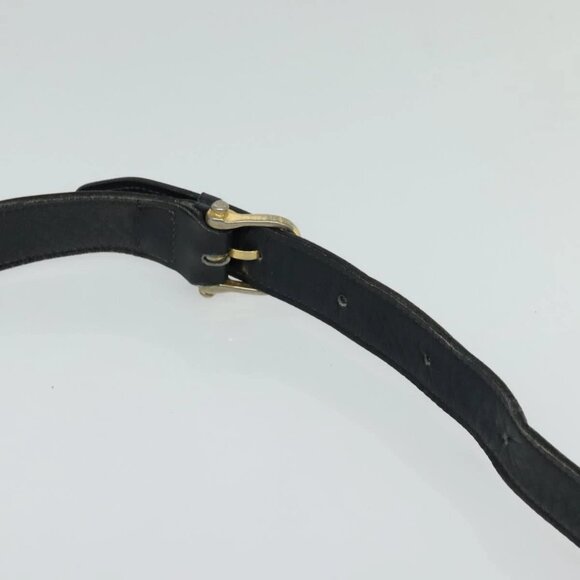 CELINE Shoulder Bag Leather Canvas Navy Gold Auth BD2149 - Picture 9 of 16